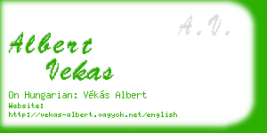 albert vekas business card